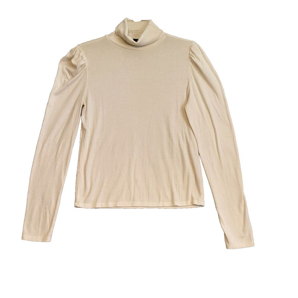 21 Saints Womens Ribbed Turtleneck Sweater Size XXS White Light Weight Capsule